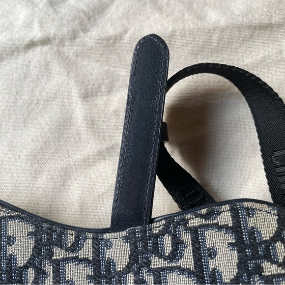 DIOR Blue Oblique Canvas and Leather Saddle Belt Bag 🤍 - Picture 7 of 12